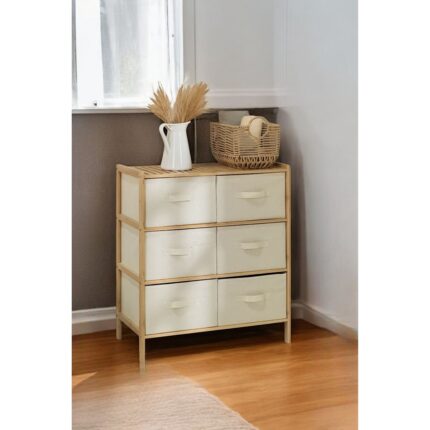 Digithome Bambu 6 Çekmeceli Dolap Çok Amaçlı Düzenleyici Organizer Şifonyer DB-0016 - Görsel 2