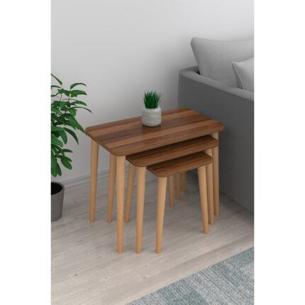 Pratico Napoli 3'lü Zigon Sehpa Ceviz