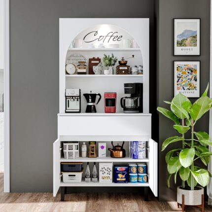 Roomart Venedik Kahve Köşesi, Çok Amaçlı Dolap, 2 Kapaklı 1 Çekmeceli Kiler Dolabı, Mutfak Dolabı - Görsel 2