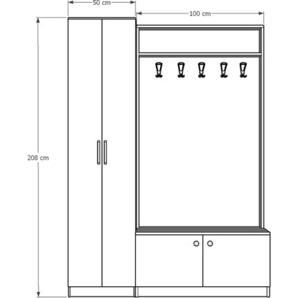 Asra Trend Vestiyer ve Portmanto V-01 150 cm - Görsel 3