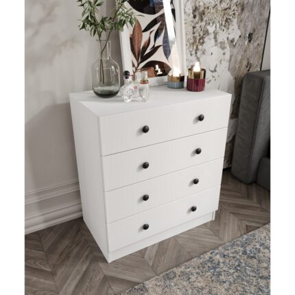 Cabinse Mdf  4 Çekmeceli Şifonyer Soft Beyaz Kolay Kurulum Animasyonu- Cabinse - Görsel 4