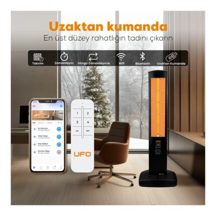 Ufo Erciyus Smart 2300 W Mobil Uyumlu Kule Tipi Isıtıcı - Görsel 5