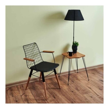 Akın Lux Akın Lüx Nehir Kollu 2'li Sandalye - Siyah - 78X58X59 cm - Görsel 2