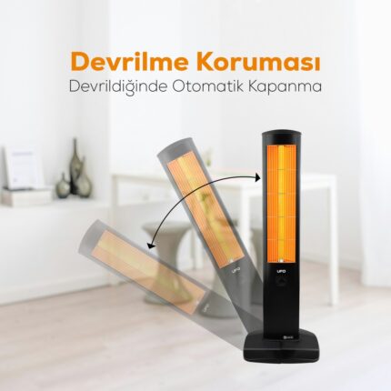UFO Micatronic Serisi Kule Tipi 2400 W Infrared Isıtıcı – Metal Gövdeli, Kapalı ve Açık Alan Kullanımına Uygun, 111,3×37,6×40,3 cm - Görsel 4