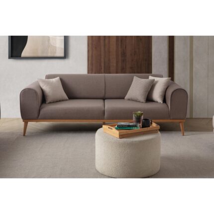 Edsy Home Rebull 3+3+1+1 Koltuk Takımı Kahverengi + Sütlü Kahve - Görsel 4