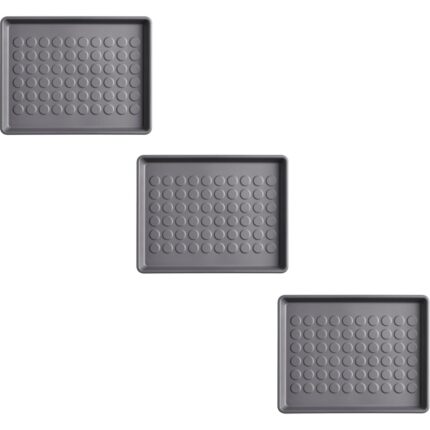 IKEA 3 Adet Dolap Içi Plastik Ayakkabı Tepsisi 46 x 35 cm  3'lü Set Ayakkabılık Koyu Gri