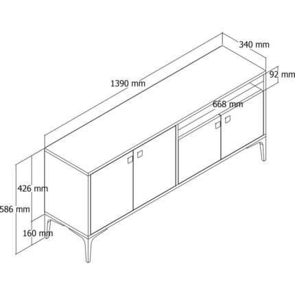 Mezza 1540 Artemıs 139 cm Tv Ünitesi Atlantik Çam - Görsel 2