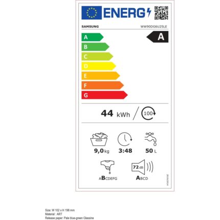 Samsung WW90DG6U25LEAH A Enerji Sınıfı 9 kg 1400 Devir Beyaz Çamaşır Makinesi - Görsel 4