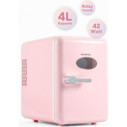 Kumtel Pembe Mini İçecek ve Kozmetik Buzdolabı - Görsel 2
