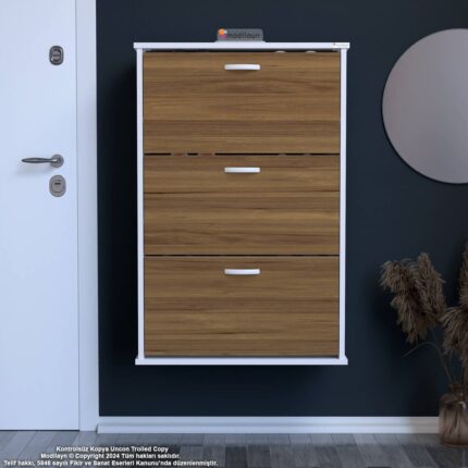 Modilayn VARBİ Asma Antre 72x115x256 cm’lik 3 Düşer Kapak 6 Göz Bölmeli Ayakkabılık