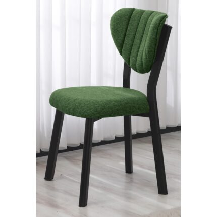 Lumodi Mobilya Elma Modeli Masa Sandalye Takımı, 4 Sandalye 1  Sabit Ceviz Masa  110 x 70  cm , Keten Kumaş - Görsel 4