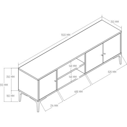 Mezza Nest 150  cm  Tv Ünitesi - Görsel 2