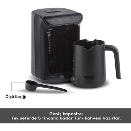 Karaca Hatır Közde Türk Kahvesi ve Türk Kahve Makinesi Shiny Black 5 Fincan Kapasiteli Bol Köpüklü - Görsel 2