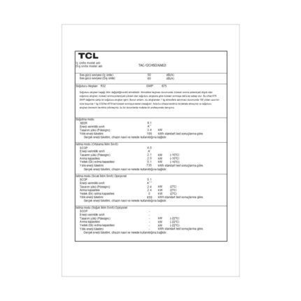 TCL Elite TAC-12CHSD-XA82I A++ Enerji Sınıfı 12000 BTU  Inverter Duvar Tipi Klima - Görsel 5