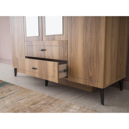 Erezoğulları Mobilya Hazar 4 Kapılı Aynalı Gardırop Elbise Dolabı 160 x 55 x 200 cm - Görsel 2