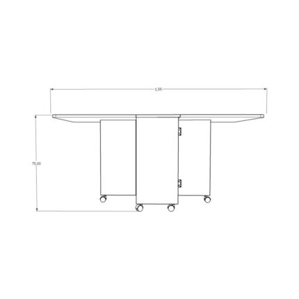 Asra Trend MDF Katlanır Mutfak Yemek Çalışma Masası, Koyu Gri, 155×75×70 cm, KM-29 - Görsel 5