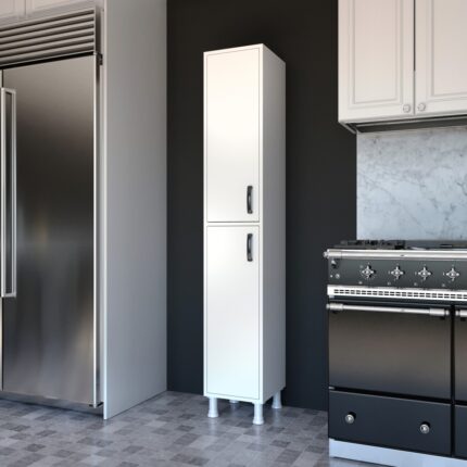 Rani F1 Çok Amaçlı Dolap 2 Kapaklı 6 Raflı Banyo Kiler Mutfak Dolabı Beyaz M1