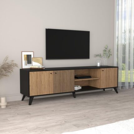 Bimossa E1030 Lisa Tv Ünitesi Siyah-Sepet 180CM - Görsel 3
