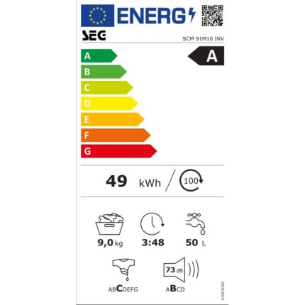 SEG Scm 91M10 Inv 9 Kg 1000 Devir Çamaşır Makinesi - Görsel 3