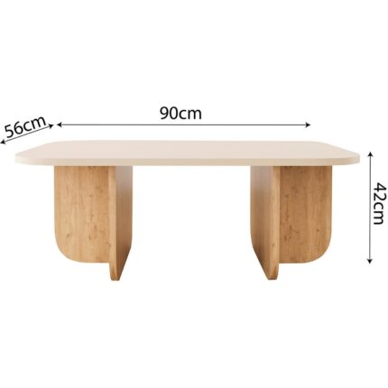 Bimossa Beca O0030 Orta Sehpa 90 cm Kumtaşı Üst-Sepet Ayak - Görsel 4