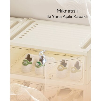 Terracy Home Garden 6 Raflı Çok Amaçlı, Geniş, Katlanabilir Dolap, Ayakkabılık ve Raf, Antrasit Gri - Görsel 3