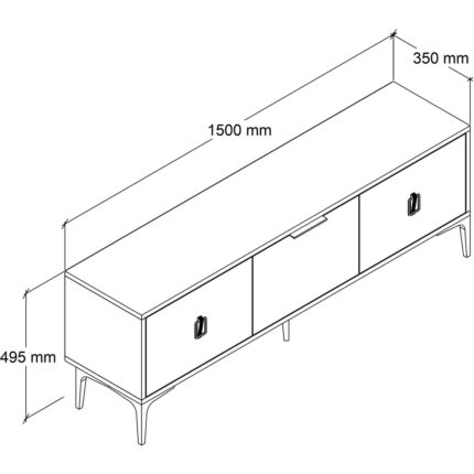 EVMO Home 3502 Neva Tv Ünitesi 150  cm  3 Kapaklı Beyaz - Yunus - Sepet - Görsel 5