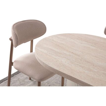 AlfaCountry Mobilya Travertino Modern Yemek Masası  Takımı 4 Sandalye - Görsel 5