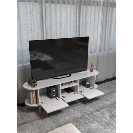 Gold Falez Tv Sehpası Mira Gümüş 5033 Beyaz 160 cm 35 cm 50 cm - Görsel 4