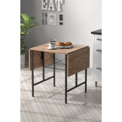 Retodesign Katlanır Mutfak Masası Modern Ahşap Tasarım 1625 Kullanışlı ve Şık - Görsel 2