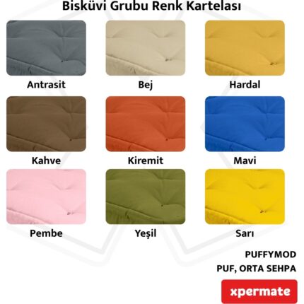Xpermate x permate Puffymod Dekoratif Kare Puf Orta Sehpa Ayak Uzatma Puf 40 x 40  cm  Gri - Görsel 5