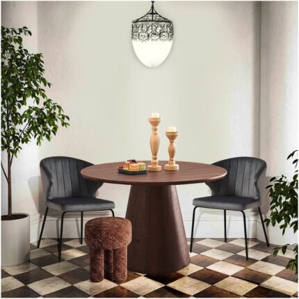 Gazzini Furniture Hemera Ceviz Ahşap Yemek Masası 120X120 - Görsel 2