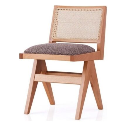 Gazzini Furniture Lofoten Pergel Hazeranlı Hasırlı Ahşap Sandalye - Görsel 3