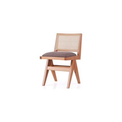 Gazzini Furniture Lofoten Pergel Hazeranlı Hasırlı Ahşap Sandalye - Görsel 5