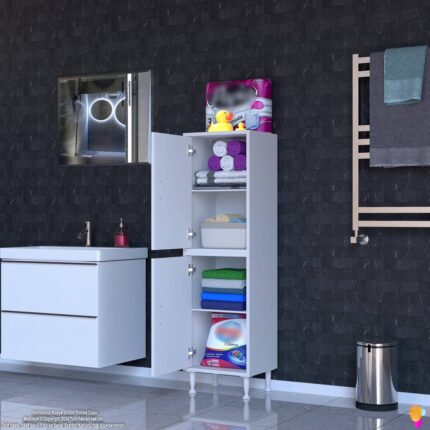 Modilayn İLKİM 45x138x32,5 cm Ekstra Düzen İçin Kullanışlı 4 Kapak 4 Bölmeli Banyo Mutfak Dolabı - Görsel 2