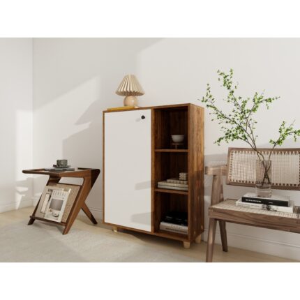 MasifMarket Çok Amaçlı Kitaplık Amalfi-Beyaz - Görsel 2