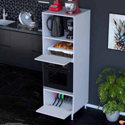 Modilayn Qpier Ankastre Dolap (60X185,9X56 Cm): 2 Kapaklı Mini/midi Mikrodalga Fırın Dolabı - Görsel 3