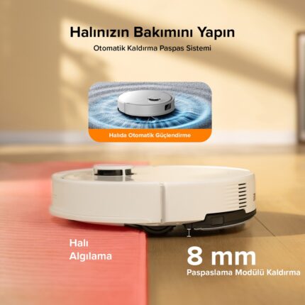 Roborock Q8 Akıllı Robot Süpürge Beyaz - Görsel 3