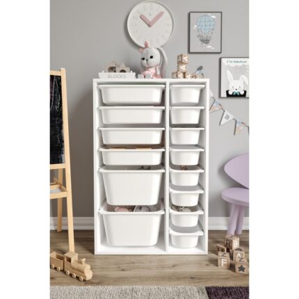 Baby Darling Mdf - Large Duo 14 Sepetli Oyuncak Dolabı  Beyaz