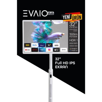 EVAİO Plus 32 inç 80 Ekran Full HD Taşınabilir Android Smart LED Ekran - Görsel 4