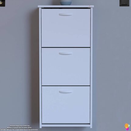 Modilayn West Asma Kapı Önü 52X116X26 Cm’lik 3 Düşer Kapak 6 Göz Bölmeli Ayakkabılık - Görsel 4