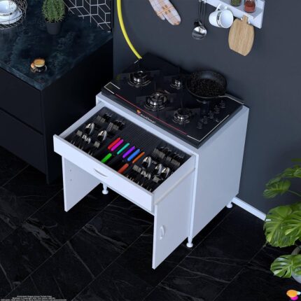 Modilayn DOQU (XL) Set Ocak Altı Dolap 70x88x48 cm 1 Çekmece 2 Kapaklı ve 1 Gözlü Tüp Bölmelidir - Görsel 2