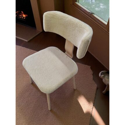 Own Home Geniş Oturum Alanına Sahip Teddy Kumaş Modern Sandalye – Salon, Mutfak, Balkon, Antre Sandalyesi - Görsel 2