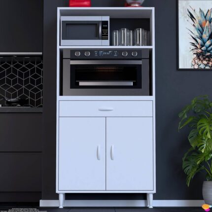 Modilayn VİO Fırın Dolabı (75x163,4x32.5 cm) Çekmeceli Kapaklı Mini/Midi Mikrodalga Mutfak Dolabı