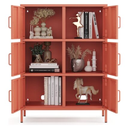 Furni 24 Pera Metal Çok Gözlü Dolap, 6 Kapaklı 80,50 x 40 x 109,50 cm - Görsel 3