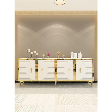 Ceneyra KA1801BG- Tuna Konsol , Tv Sehpası 180CM Beyaz - Gold