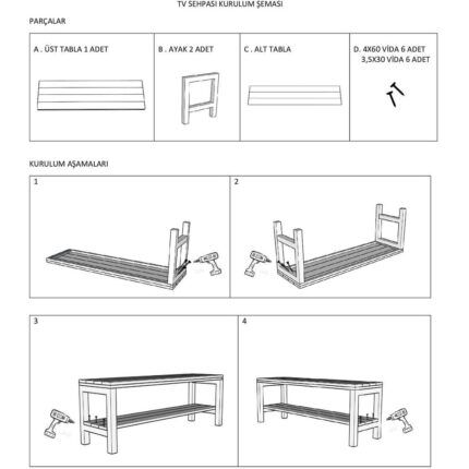 Pinoxi Ahşap Tv Sehpası Tv Ünitesi Tv Stand Eskitme Ceviz Renk - Görsel 5