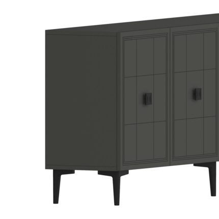 Ceneyra KA1802A - Yuka Lazer Desenli Konsol , Tv Sehpası , Çok Amaçlı Dolap 180CM Antrasit - Görsel 5