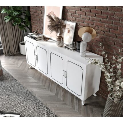 Stil 4 Kapaklı Çok Amaçlı Modern Konsol - Tamamı Mdf - Görsel 2