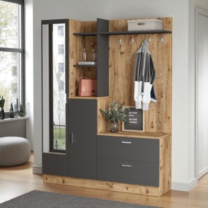 Robin Home Jessie Vestiyer Ayakkabılık Portmanto Aynalı Raflı - Görsel 2
