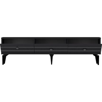 Cantek Dizayn Lenoract 180CM Tv Sehpası Antrasit-Gümüş - Görsel 4